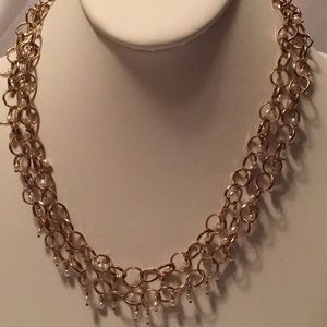 Soixante Neuf small hoop linked Pearl Necklace